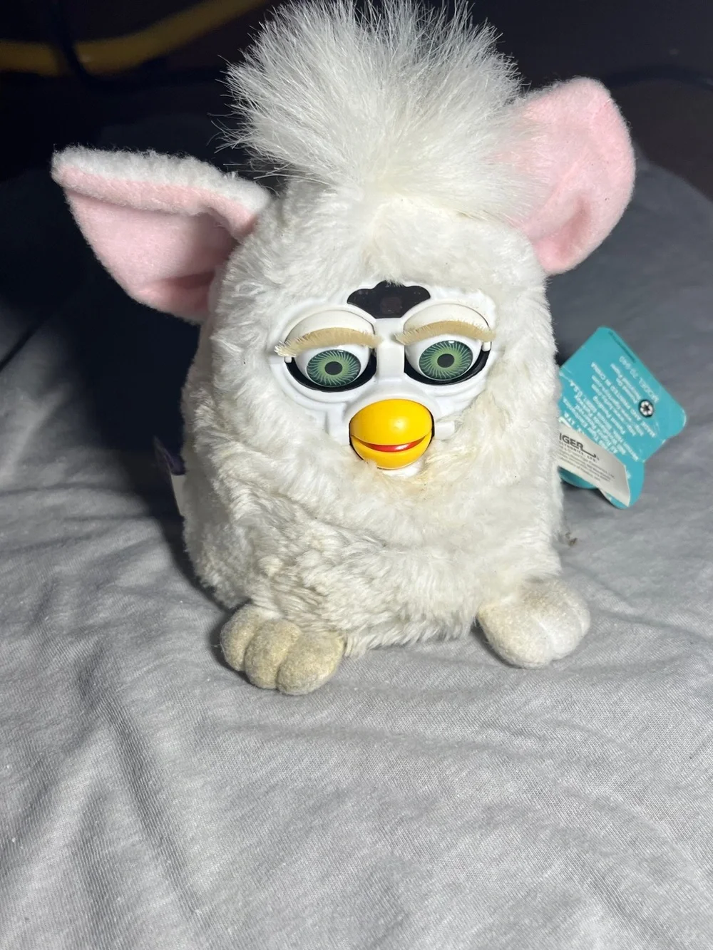 White Interactive Plush Pet Toy - Electronic Furby Baby.